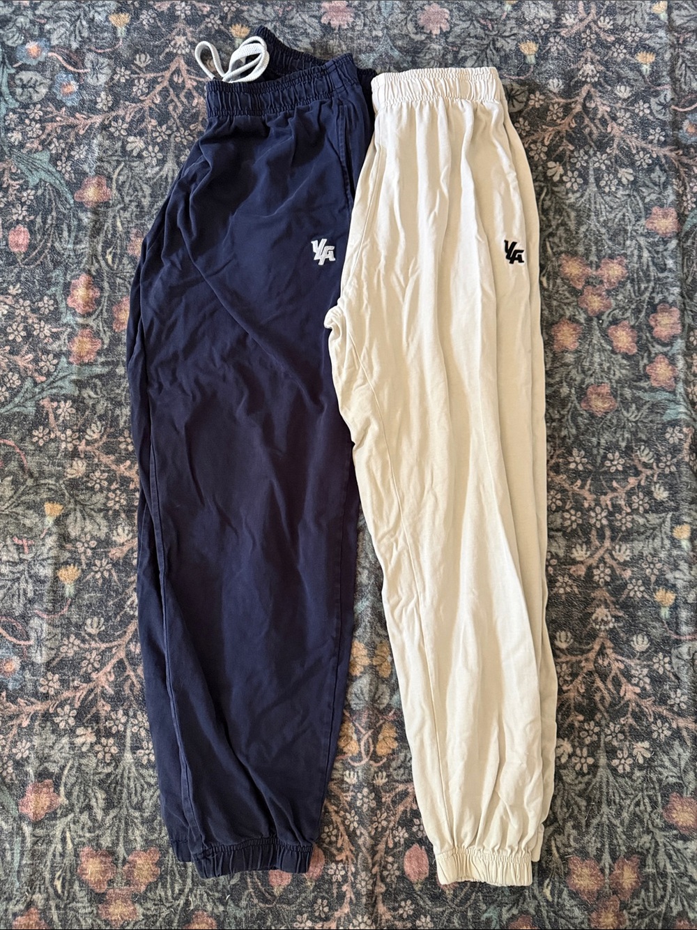 YoungLA Mens Colorblock Sweat Joggers in Navy & Cream